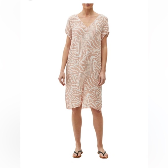 Michael Stars "Louie" V-Neck printed gauze dress with side slits Size XS - Picture 1 of 8